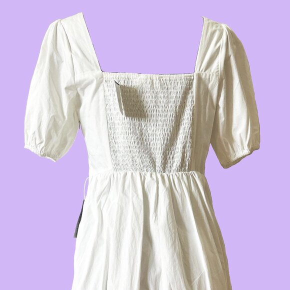 ASTR The Label Poplin Puff Sleeve White Dress - Picture 2 of 4